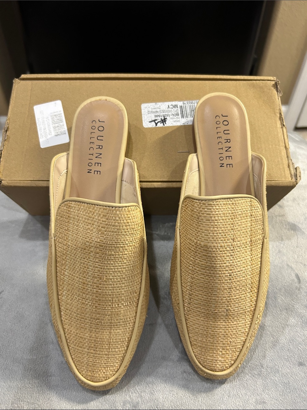 Journee Collection Natural Woven Slip-On Loafers